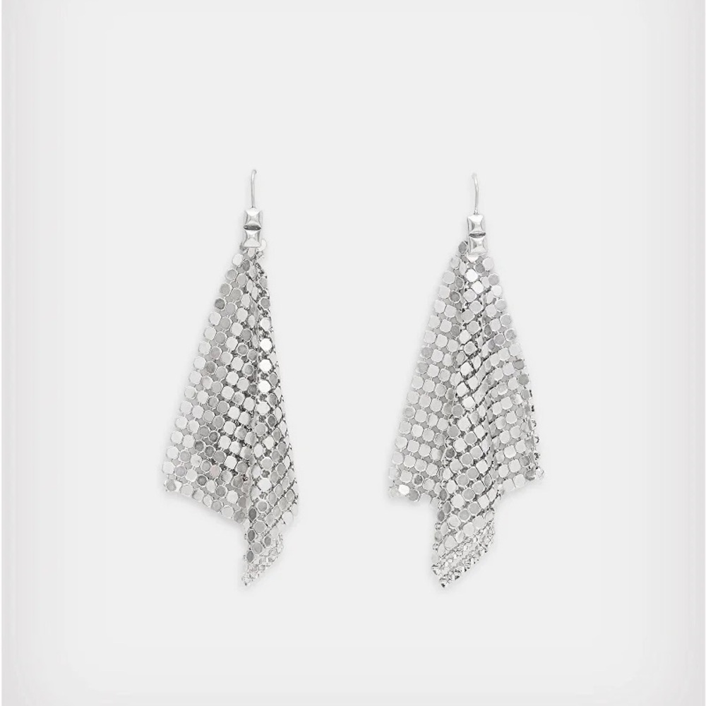 All Saints Silver Donna Mesh Statement Earrings